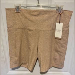 NWT CALIA Women’s Cozy Essential Sandstone Bike Shorts Size XL